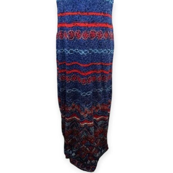 Ronni Nicole red and blue lace maxi dress in size 12 EUC - Picture 4 of 6